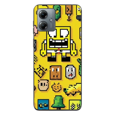 Husa compatibila cu Motorola Moto G14 Silicon Gel Tpu Model Pixel Art Spongebob foto