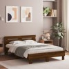 VidaXL Cadru de pat cu tăblie stejar maro 120x190 cm lemn prelucrat