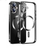 Huse silicon cu incarcare wireless compatibila cu Iphone 16 Negru, Albastru, Carcasa
