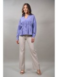 Cumpara ieftin Camasa Barbati Cambrata Lumina Brenda S Violet Gri, Poliester Vascoza Elastan, Slim Fit Elegant