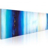 Cumpara ieftin Tablou pictat manual - Blue liquid 100x40 cm
