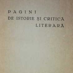 PAGINI DE ISTORIE SI CRITICA LITERARA