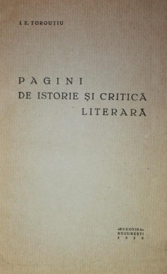 PAGINI DE ISTORIE SI CRITICA LITERARA foto