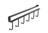Suport căni pentru dulap, 6 c&acirc;rlige, negru, 27 cm