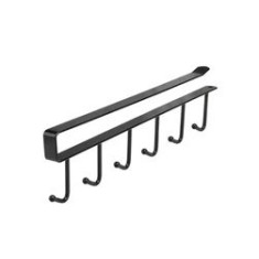 Suport căni pentru dulap, 6 c&acirc;rlige, negru, 27 cm