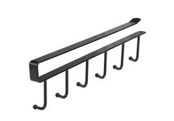 Suport căni pentru dulap, 6 c&acirc;rlige, negru, 27 cm