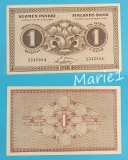 Finlanda 1 Markkaa 1918, Guvernul Provizoriu, aUNC, Serie 2040664, P#35, Bancnota Finlanda