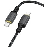 Cablu Date si Incarcare USB-C - Lightning HOCO X128 Benefit, 30W, 1m, Negru