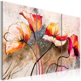 Cumpara ieftin Tablou pictat manual - Poppies lashed by the wind 120x80 cm