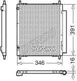 Condensator climatizare AC Denso, Citroen C-ZERO, 09.202010-; MITSUBISHI I-MIEV, 06.2009-, Peugeot ION, 09.202010- motor electric 49kw, aluminiu/ alu