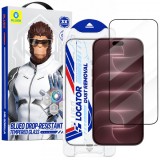 Folie de protectie Ecran Blueo Drop Resistant Applicator Pro pentru Apple iPhone 18 Pro Max / 17 Pro Max, Sticla Securizata, Full Glue, Neagra
