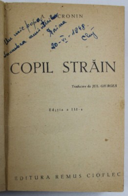 COPIL STRAIN de A. J. CRONIN , EDITIE INTERBELICA foto