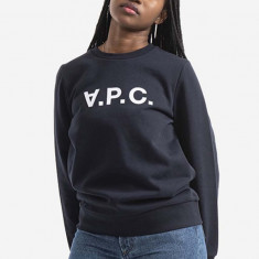 A.P.C. hanorac de bumbac Sweat Viva femei, culoarea bleumarin, cu imprimeu COECQ.F27644-DARKNAVY