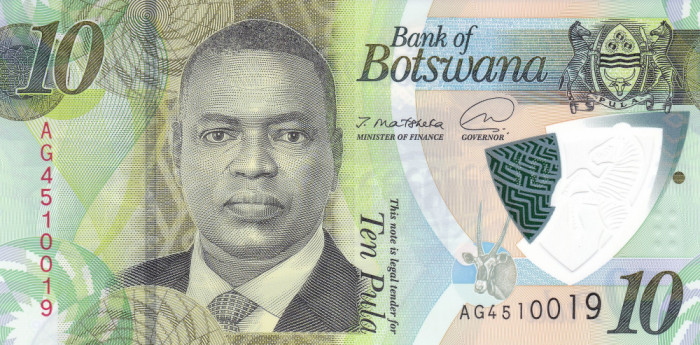 Bancnota Botswana 10 Pula, 2020, polymer, necirculata