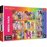 Puzzle trefl 10in1 rainbow high papusile fashion