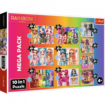 Puzzle trefl 10in1 rainbow high papusile fashion foto