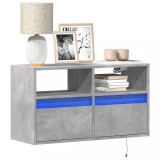 Cumpara ieftin Comodă TV de perete cu lumini LED, gri beton, 80x31x45 cm