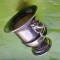 F517-Pahar mic placat argint Viners of Shefield Silverplated cu capete lei.