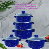 Set cratite, 1-4 l, 10 piese, otel carbon, acoperire email, capace sticla + Cadou supriza, General