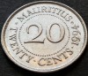 Moneda exotica 20 CENTI - MAURITIUS, anul 1994 * cod 455, Africa