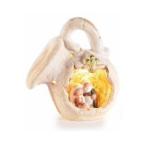 Figurina Nasterea Domnului teracota multicolora cu led 15x8x16 cm