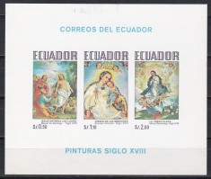 Ecuador 1972 -Picturi ale școlii din Quito din secolul al XVIII-lea, Coliță, MNH