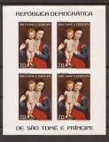 S. TOME E PRINCIPE 1977 PICTURA RUBENS ( bloc nedantelat) MNH, Nestampilat