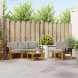 vidaXL Set de canapele de exterior 6 pcs Gri natural și deschis 3366019