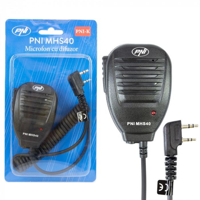Resigilat : Microfon cu difuzor PNI MHS40 cu 2 pini tip PNI-K, compatibil cu stati