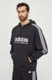 Adidas bluză TIRO bărbați, culoarea negru, cu glugă, cu imprimeu IV8126