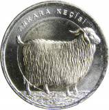 Turcia 1 Lira 2015 - (Angora Goat) 26.15 mm, KM-1363 UNC !!!, Asia