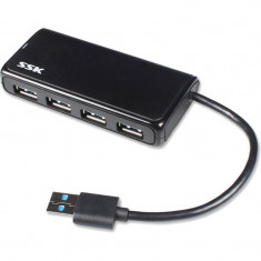 Hub USB SSK SHU802 USB 3.0 Negru foto