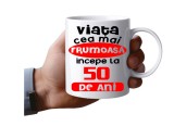 Cana alba personalizata, Viata frumoasa incepe la 50 de ani sa arat asa, INOVATIX&reg;. 330 ml, Oem