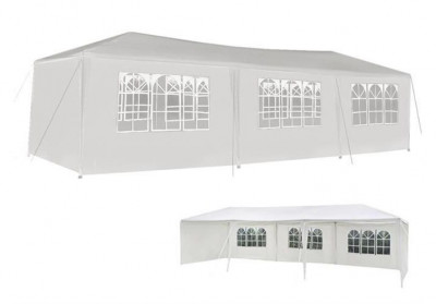 Cort pavilion pentru gradina, curte sau evenimente 3x9m, alb foto