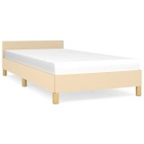 Cumpara ieftin Cadru de pat cu tablie fara saltea, crem, 90x190 cm, textil