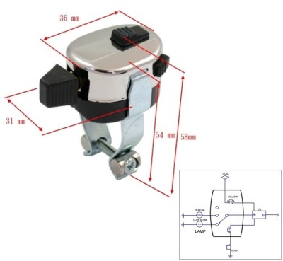 Bloc lumini + claxon + kill switch universal (3 pozitii + 2 butoane) foto