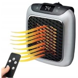 Aeroterma electrica, portabila, cu afisaj LED, cu telecomanda, dimensiuni 13X13 cm, putere 800W, negru/gri