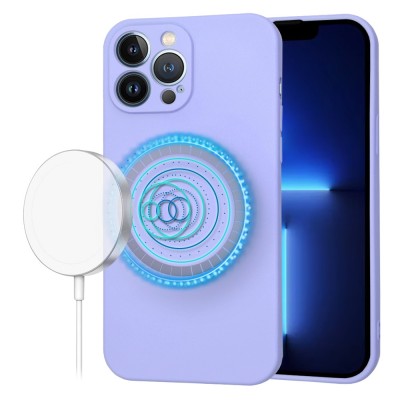Husa silicon iPhone 13 Pro Max Techsuit SoftFlex MagSafe, violet foto