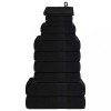 VidaXL Set prosoape 12 buc Negru 360 g/m&sup2; 100% bumbac