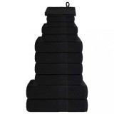Cumpara ieftin Set prosoape 12 buc Negru 360 g/m&sup2; 100% bumbac