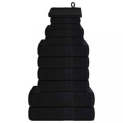Set prosoape 12 buc Negru 360 g/m&amp;sup2; 100% bumbac foto