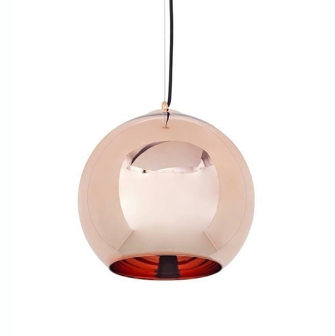 Lustra rotunda design Arif, diferite dimensiuni, cupru oglinda, JX8041-35 - King 35x35 cm Cupru