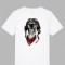 Tricou imprimat alb, Caine rebel, bumbac 100%