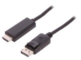 Cablu DisplayPort 1.2 la HDMI 3m Negru