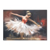 Tablou balerina pictat manual, Maiestria dansului, pictura 100x70cm ulei pe panza, gata de expus pe perete