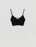 Top cropped negru Pull&amp;Bear