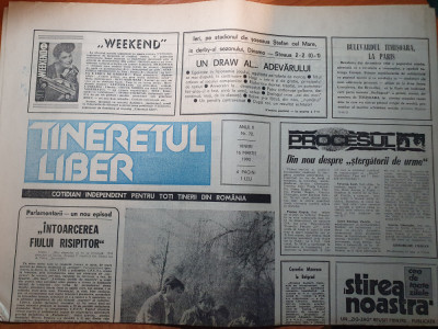 ziarul tineretul liber 16 martie 1990-interviu cu radu campeanu foto