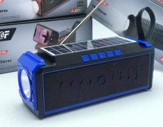 Boxa portabila cu incarcare solara, radio, lanterna foto