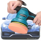 Masina de polisat cu excentric, Vaxiuja, 2500-5000 rpm, 5 inch diametrul,12V, 1500mAh, pentru detalii auto, Albastru