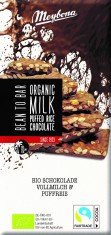 Ciocolata cu lapte si orez expandat, bio, 70g, Meybona